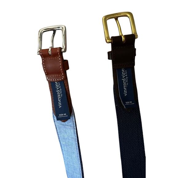 Vineyard Vines Leather Belt Bundle Size 40 - Picture 6 of 6